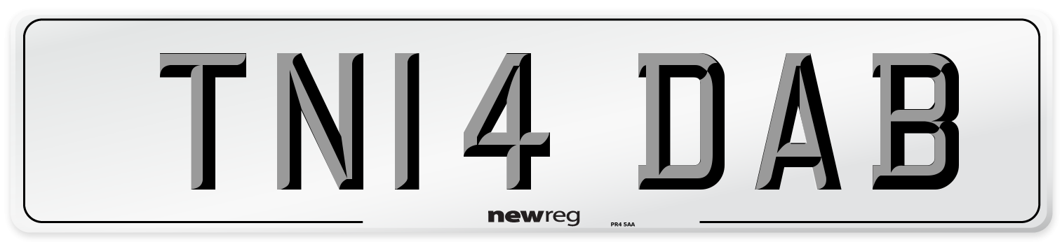 TN14 DAB Number Plate from New Reg